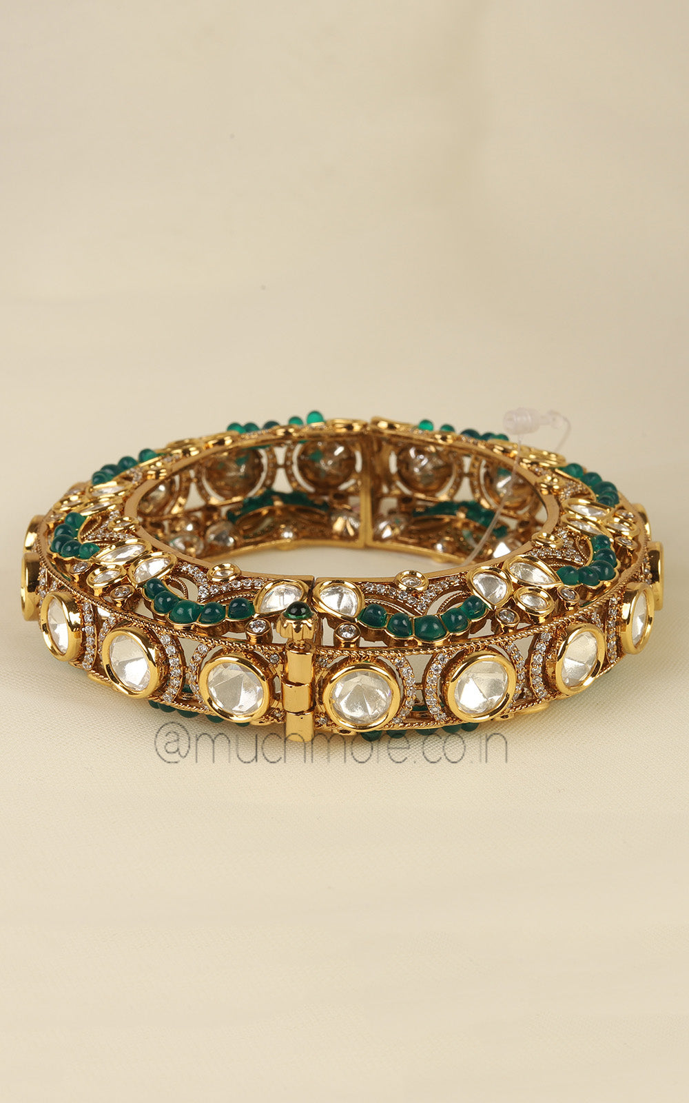 Premium Design Emerald Green Polki Pacheli At Much More