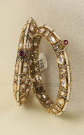 Polki And Pearl Bangles Side Openable For Bride To Be