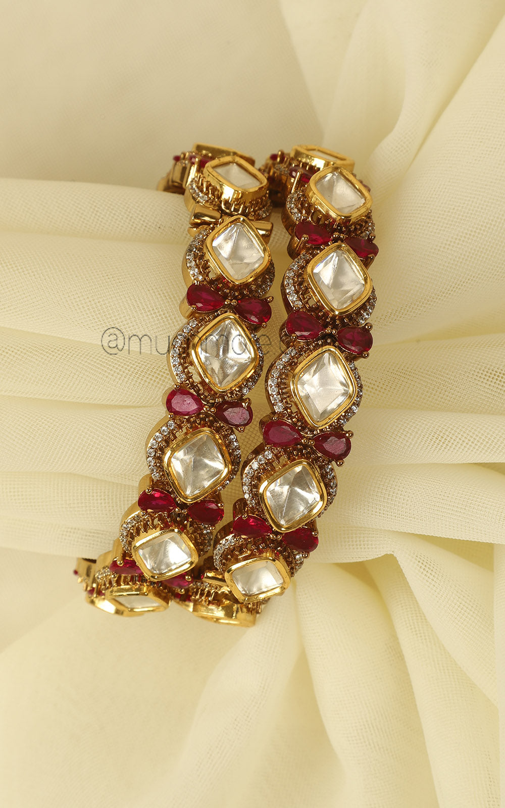 Kundan Gold Polish Bangles | Bridal Designer Bangle Set