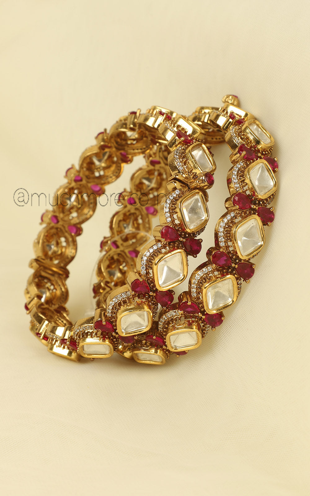 Kundan Gold Polish Bangles | Bridal Designer Bangle Set