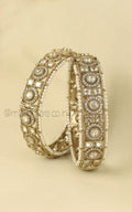 Buy Antique Gold Touch Kundan And Pearl Bangles