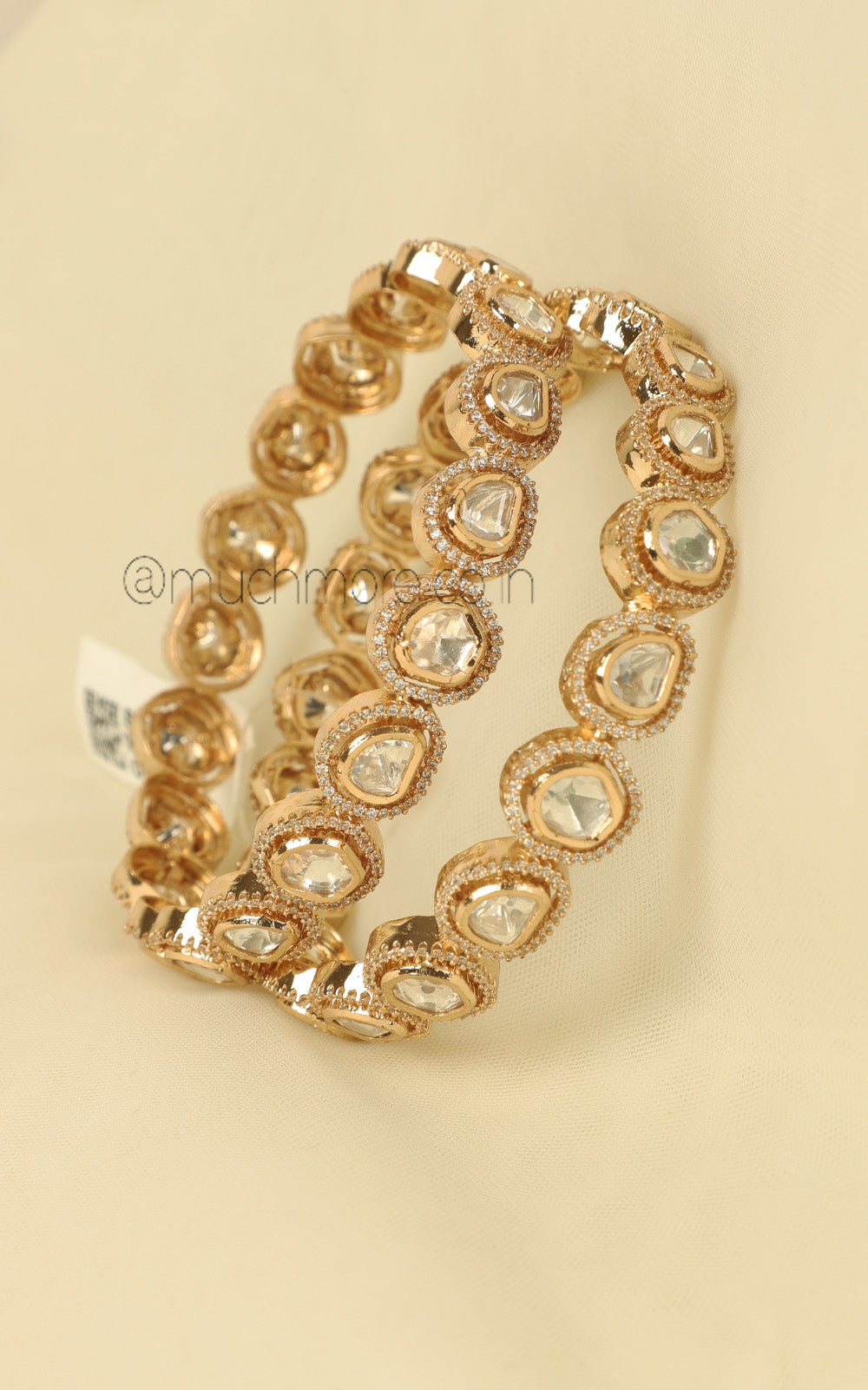Uncut Kundan Polki With Diamond Sleek Bangles