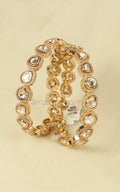 Uncut Kundan Polki With Diamond Sleek Bangles