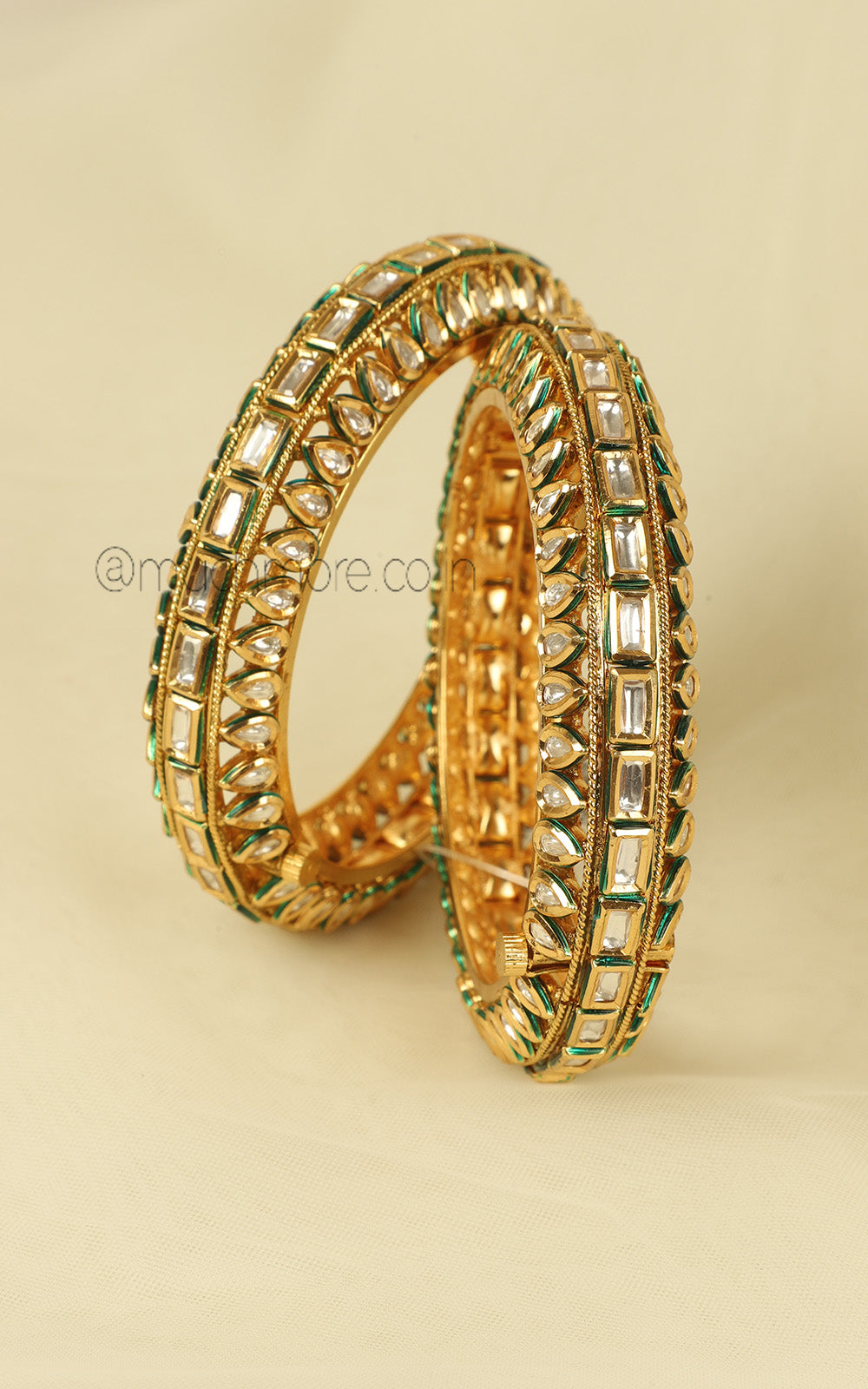 Statement Kundan Gold Polish Pacheli Bangles Kangan
