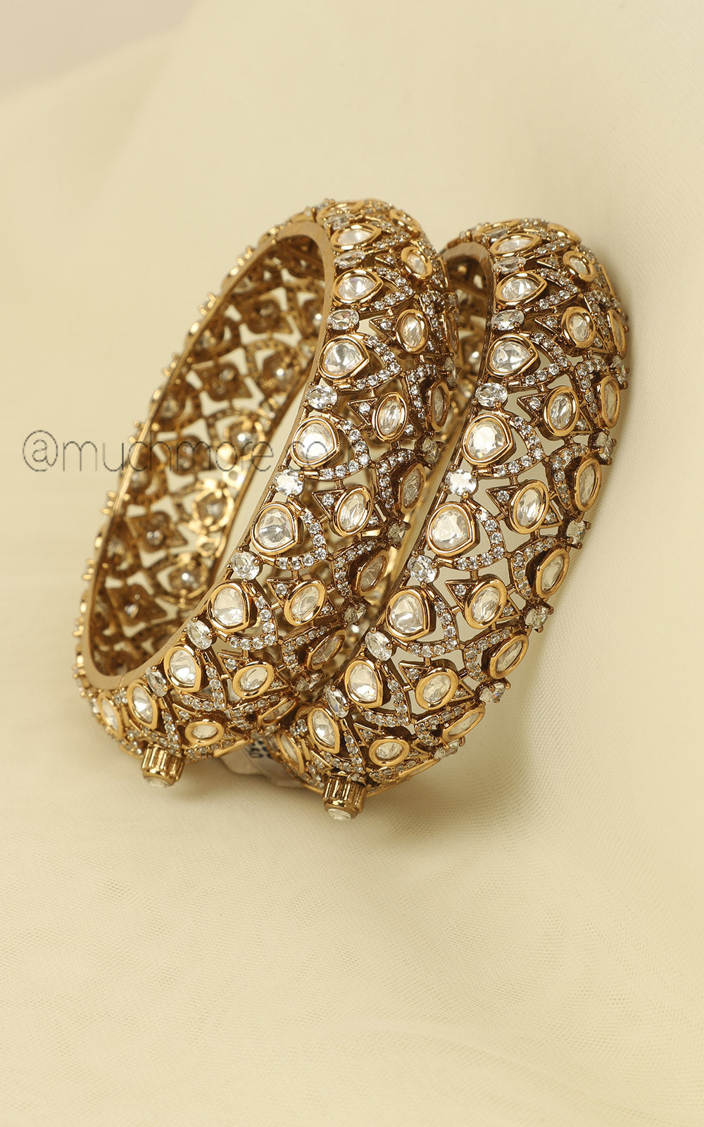 Latest Design Kundan Polki Side Openable Kangan Bangles