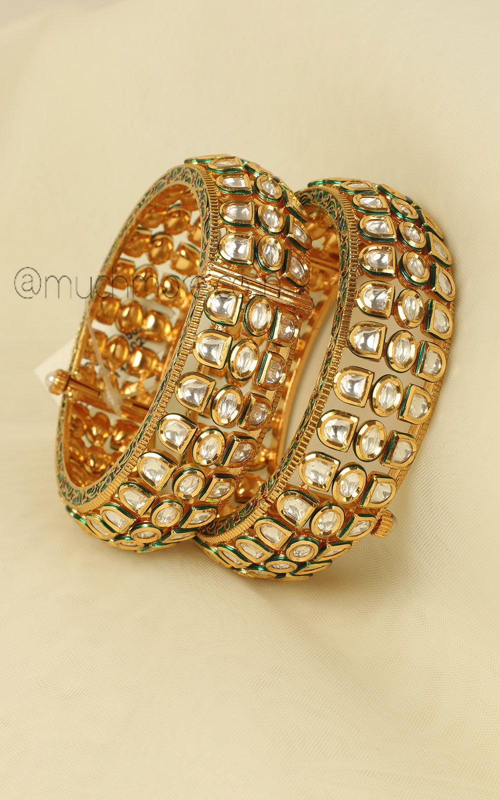 Traditional Gold Polish Kada Kangan Bangles At Much More