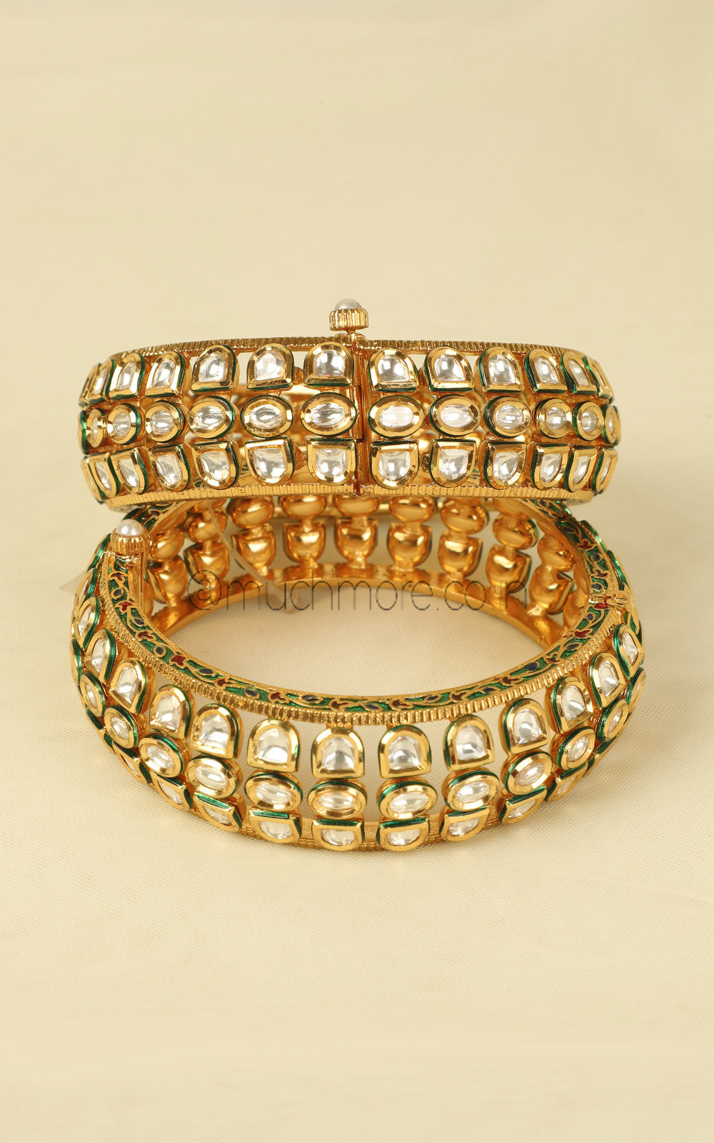 Traditional Gold Polish Kada Kangan Bangles At Much More