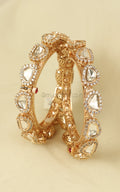 Gold Polki Uncut Kundan Diamond Pacheli Bangles