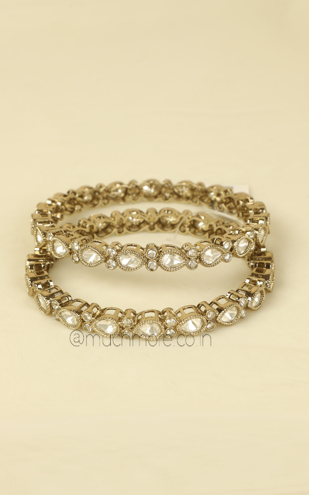 Buy Dull Gold Polish Sleek Bangles For Wedding