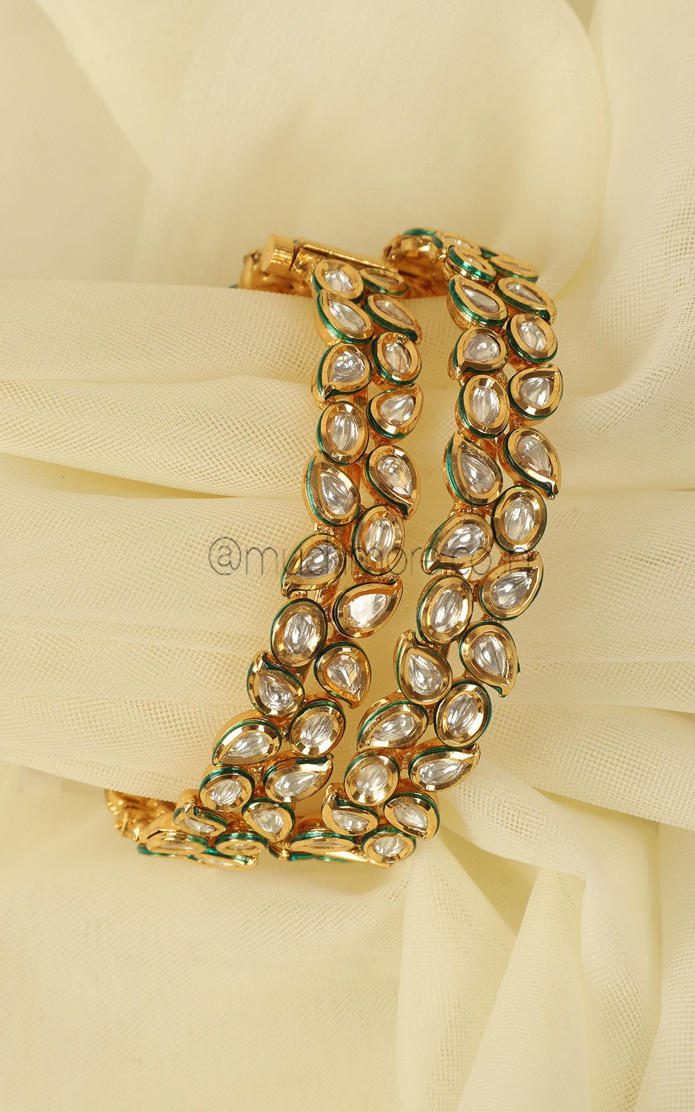 Classic Gold Polish Kundan Bangles Buy At Much More