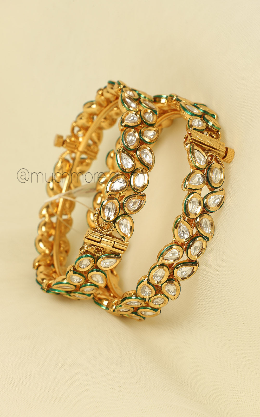 Classic Gold Polish Kundan Bangles Buy At Much More