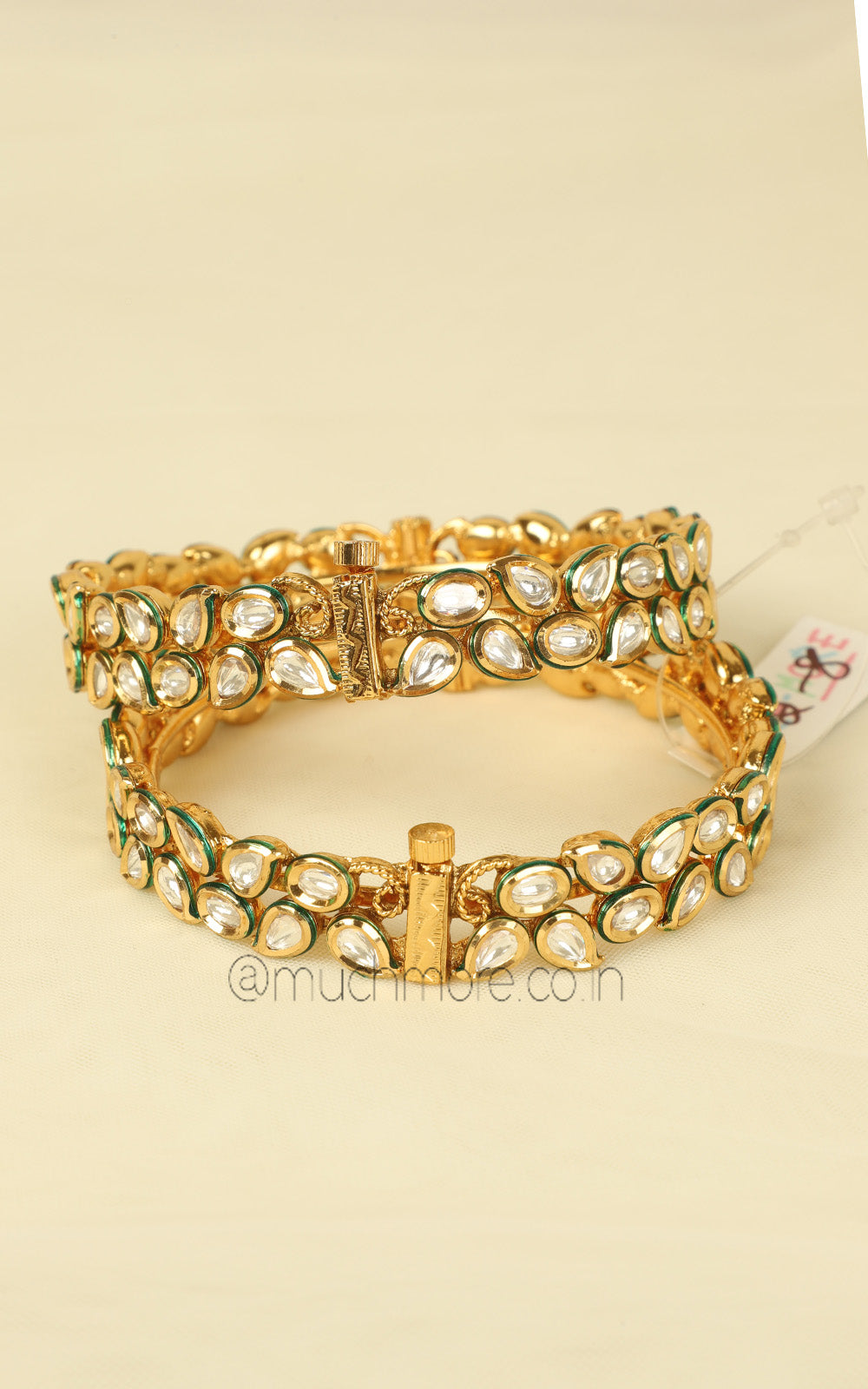 Classic Gold Polish Kundan Bangles Buy At Much More