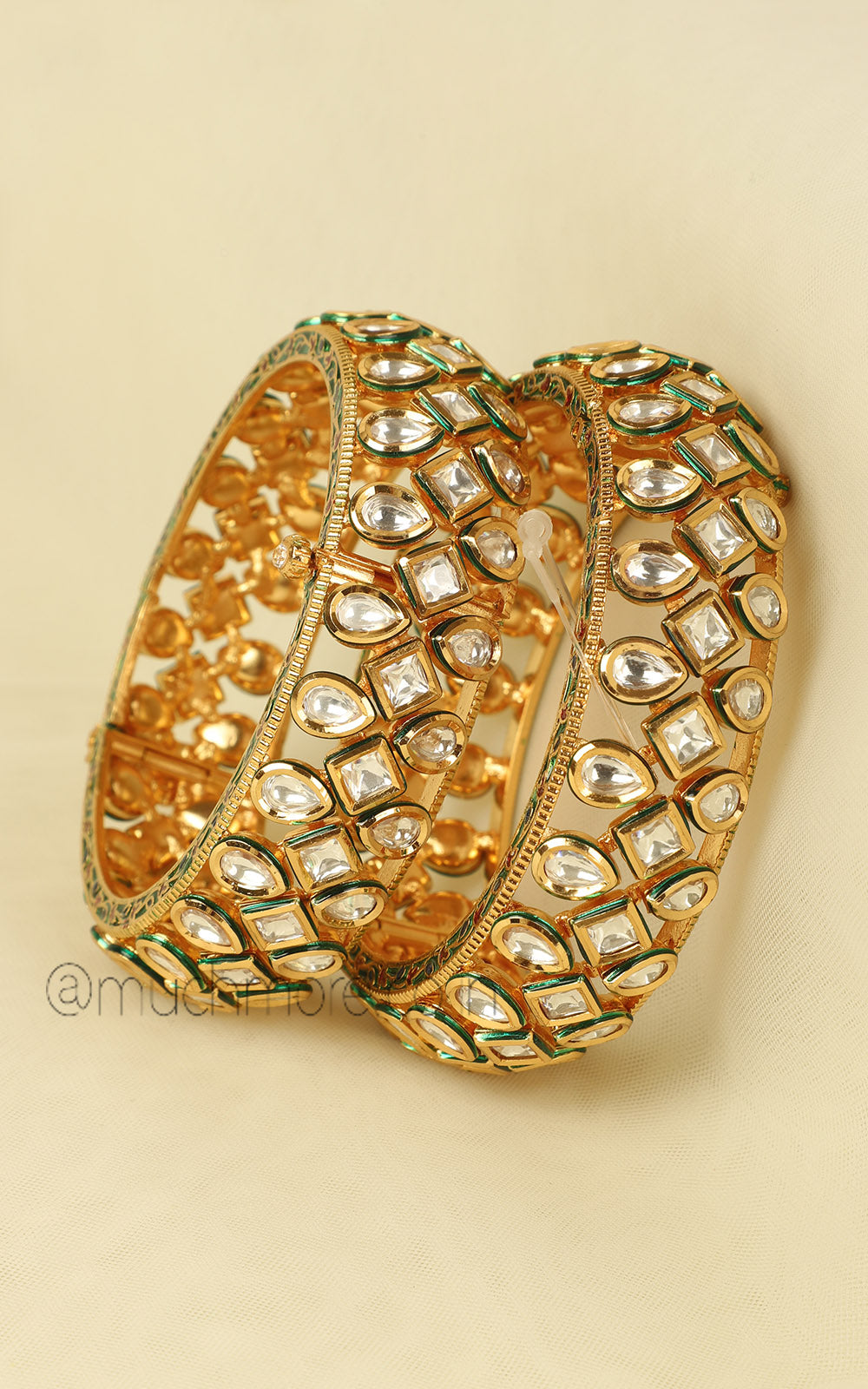 Buy Pure Traditional Look Kundan Kangan Bangles