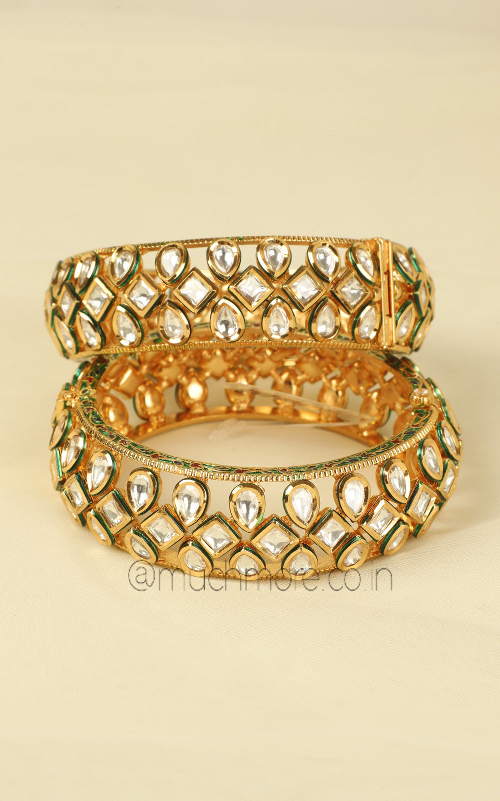 Buy Pure Traditional Look Kundan Kangan Bangles
