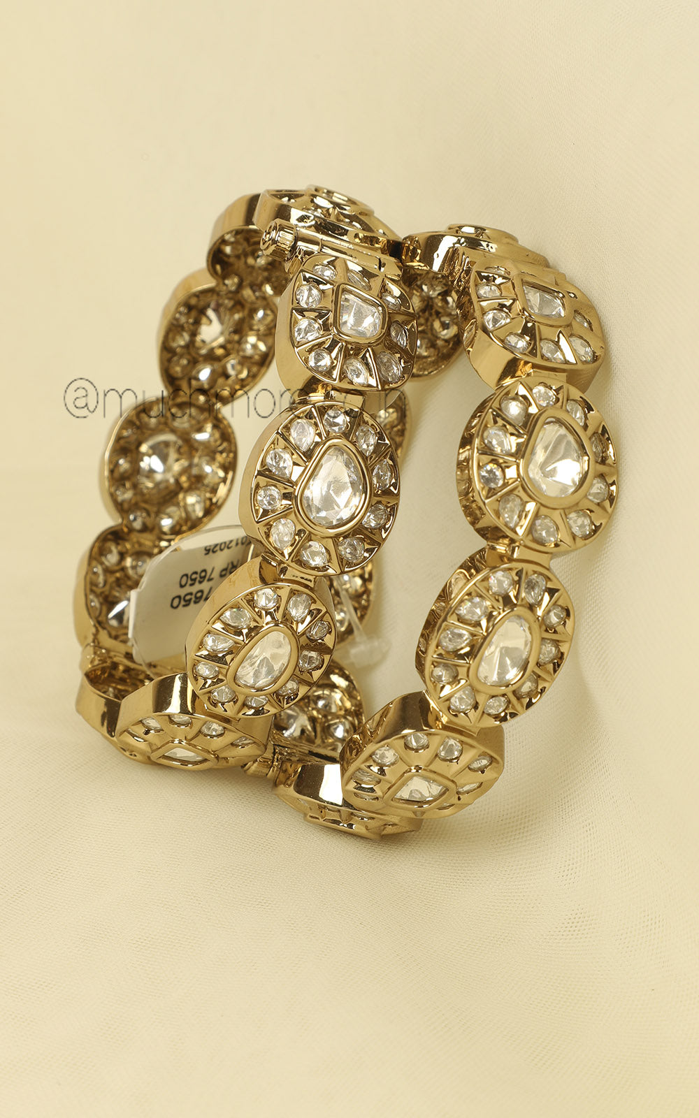 Antique Gold Polish Polki Kangan Bangles For Women