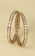 Antique Gold Polish Kundan Statement Bangles