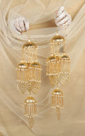 Yellow Gold Polish Bridal Kaleera With Heart Hangings