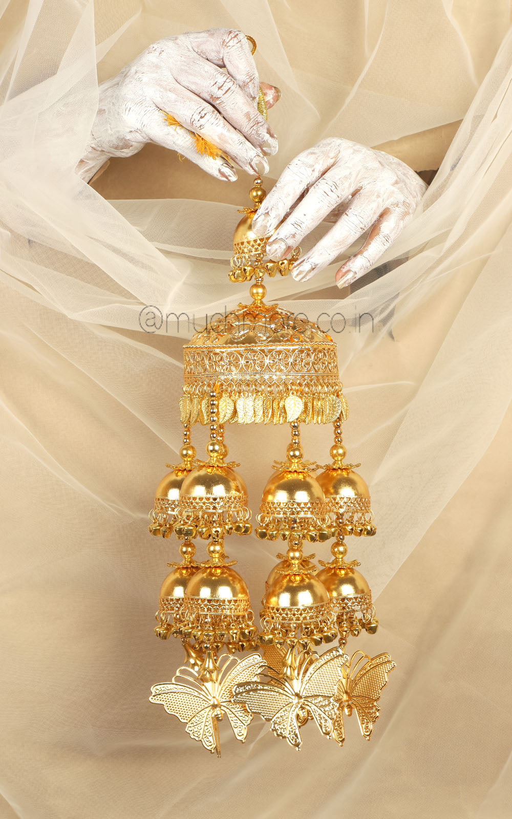 Butterfly Hanging Gold Polish Light Weight Weeding Kaleeras