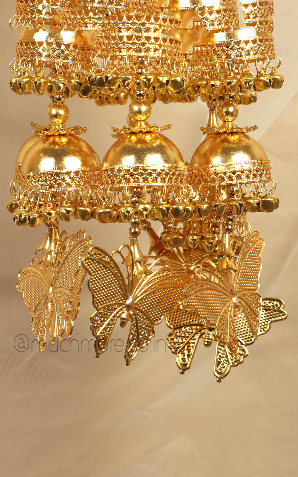 Butterfly Hanging Gold Polish Light Weight Weeding Kaleeras