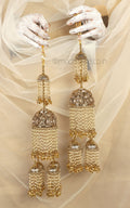 Antique Gold Polish Bridal Pearl Kaleera For Wedding