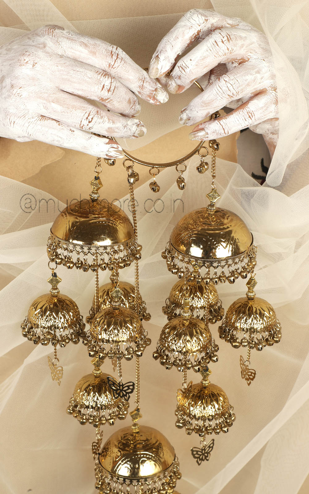 Designer Antique Gold Butterfly Kaleeras With Bangles