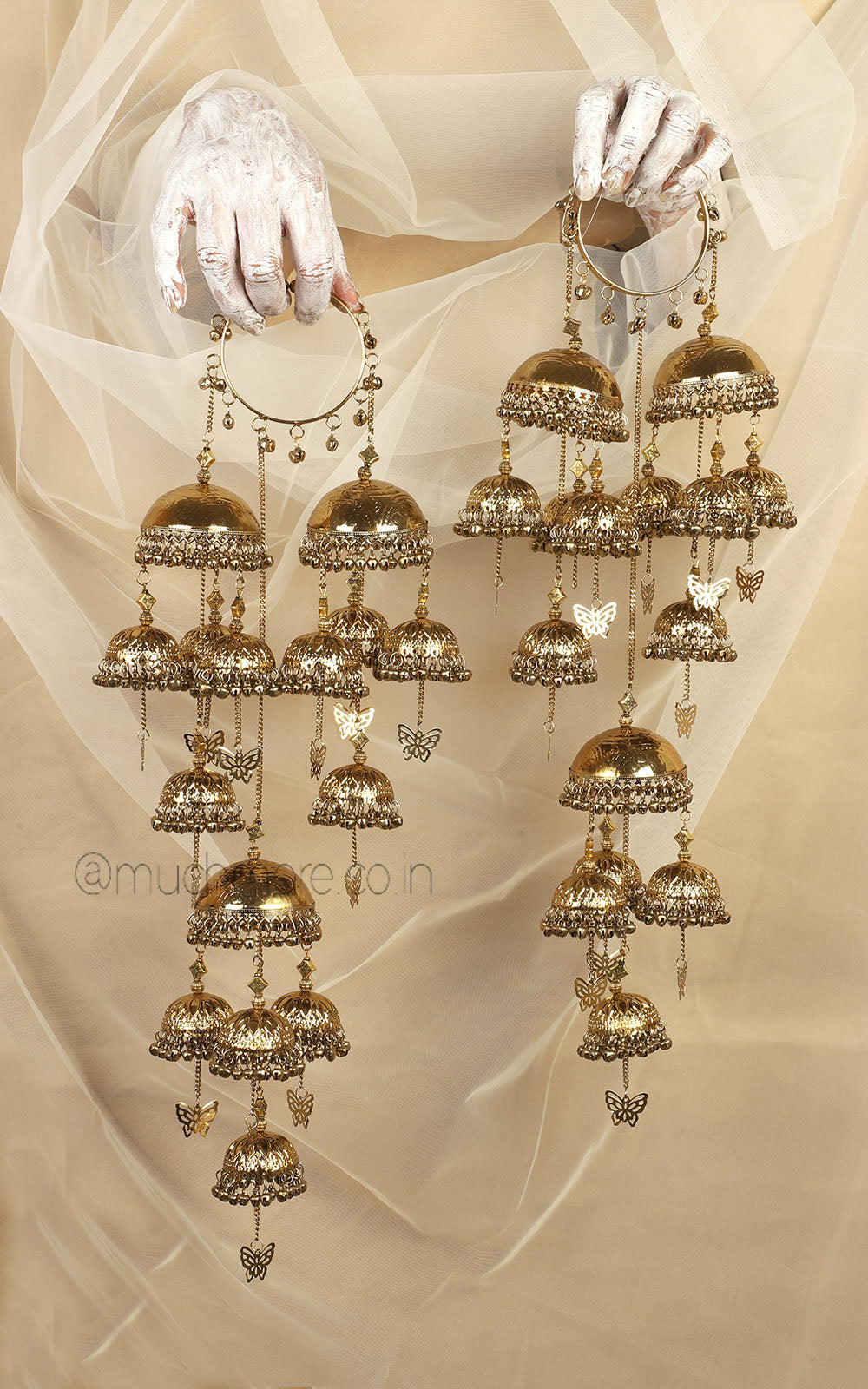Designer Antique Gold Butterfly Kaleeras With Bangles