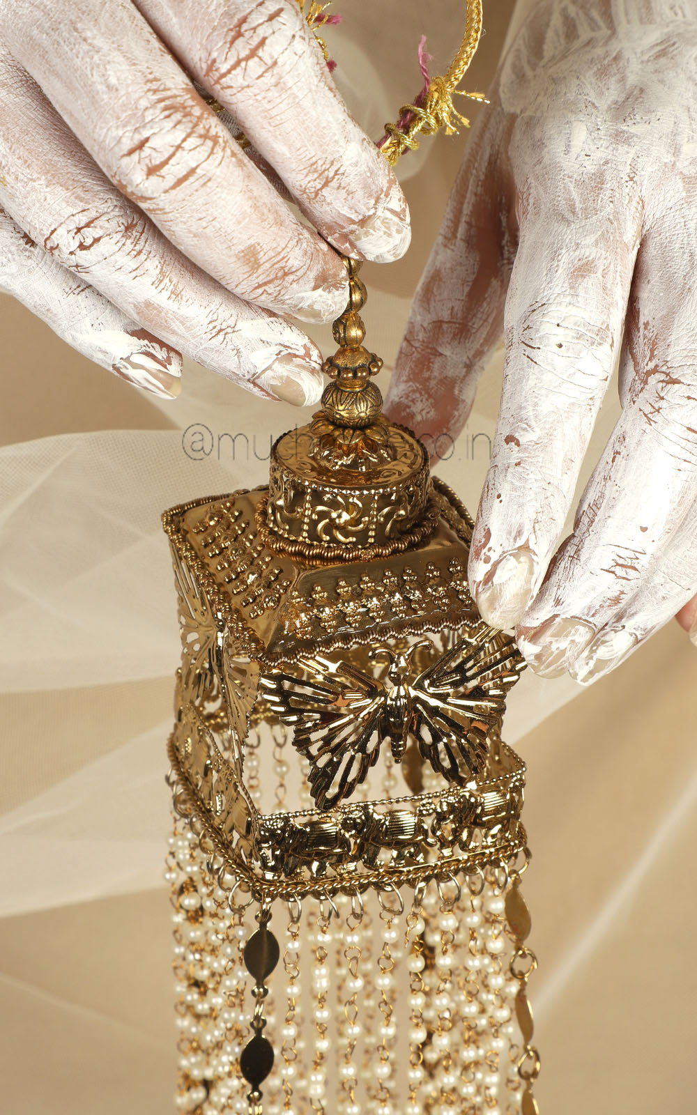 Buy Pearl And Butterfly Light Weight Bridal Kaleeras