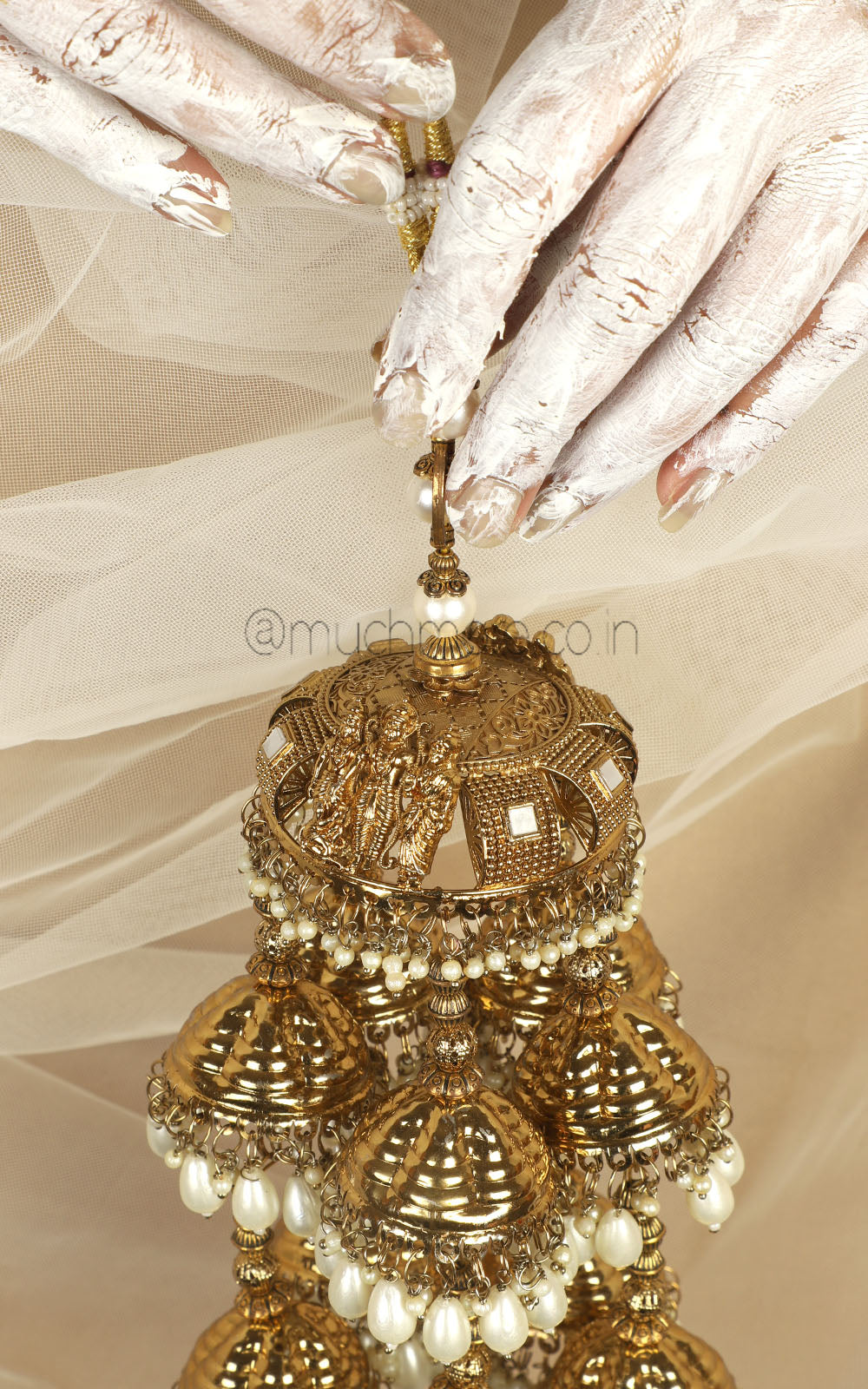Ram Sita Darbar Antique Gold Polish Cute Small Kaleeras
