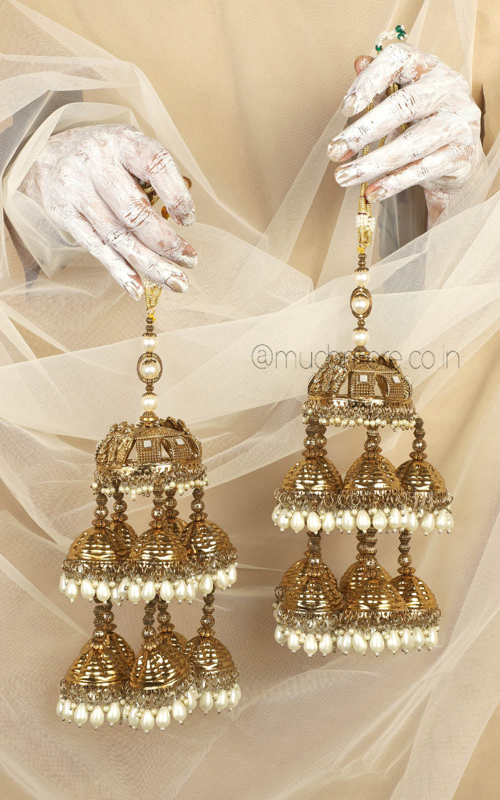 Ram Sita Darbar Antique Gold Polish Cute Small Kaleeras