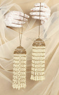 Long Pearl String With Antique Stone Work Kaleeras