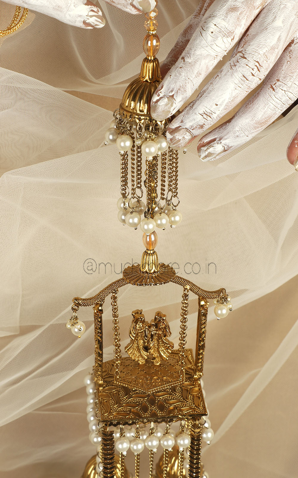 Bride Groom Varmala Antique Gold Wedding Kaleeras