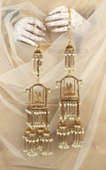 Bride Groom Varmala Antique Gold Wedding Kaleeras