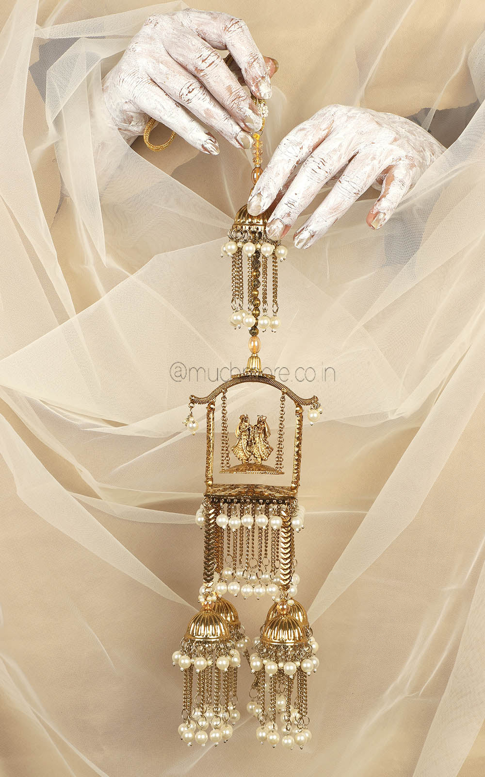 Bride Groom Varmala Antique Gold Wedding Kaleeras