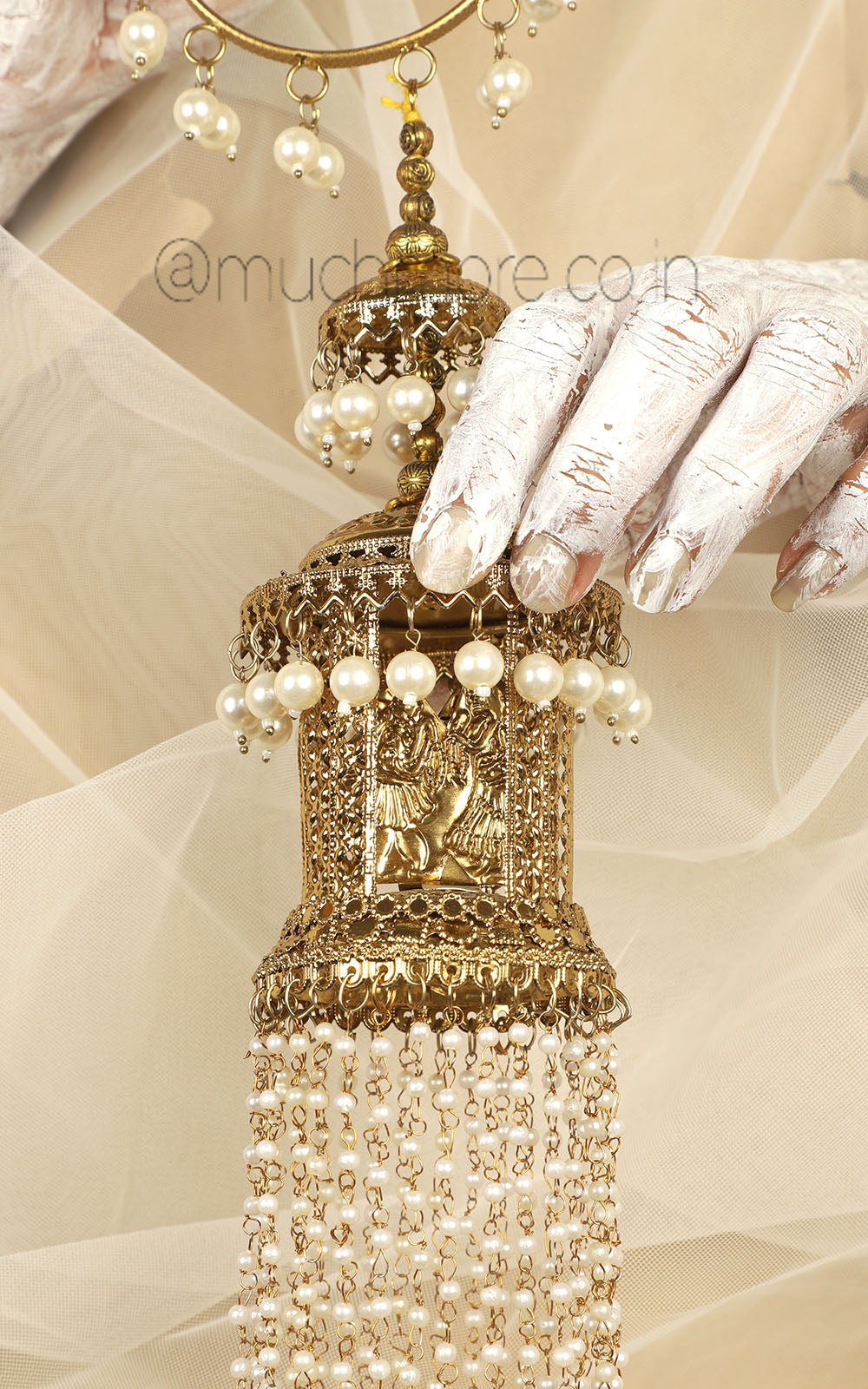 Much More Bride Groom Varmala Antique Gold Kaliree