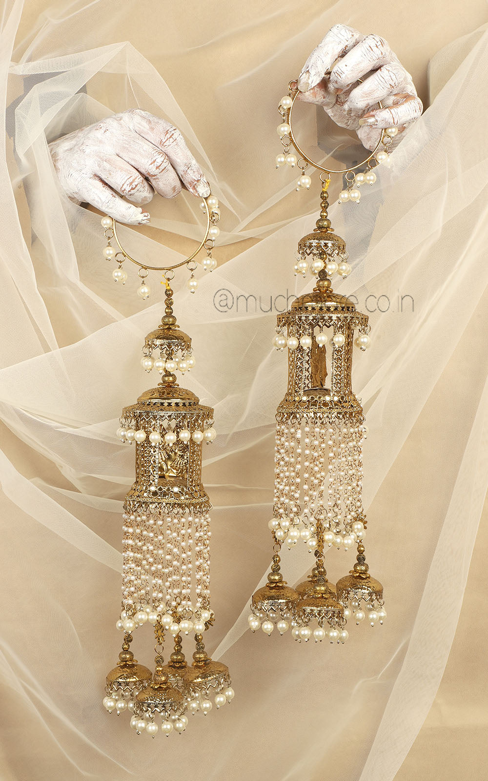 Much More Bride Groom Varmala Antique Gold Kaliree