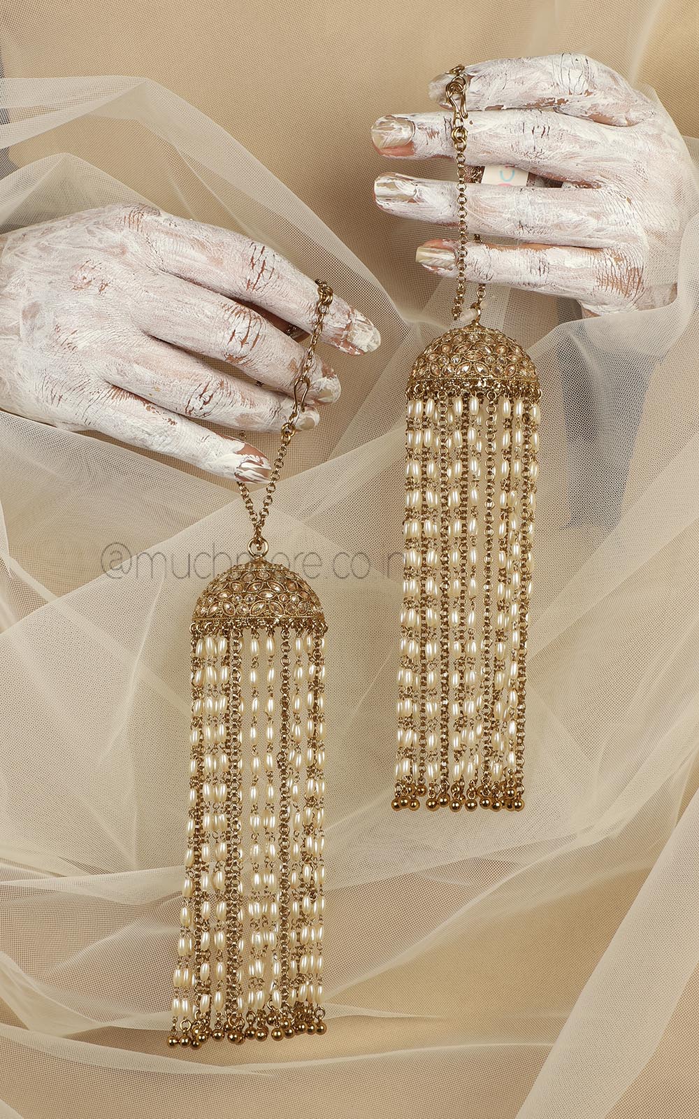 Light Weight Rice Pearl Designer Bridal Kaleeras Kalire