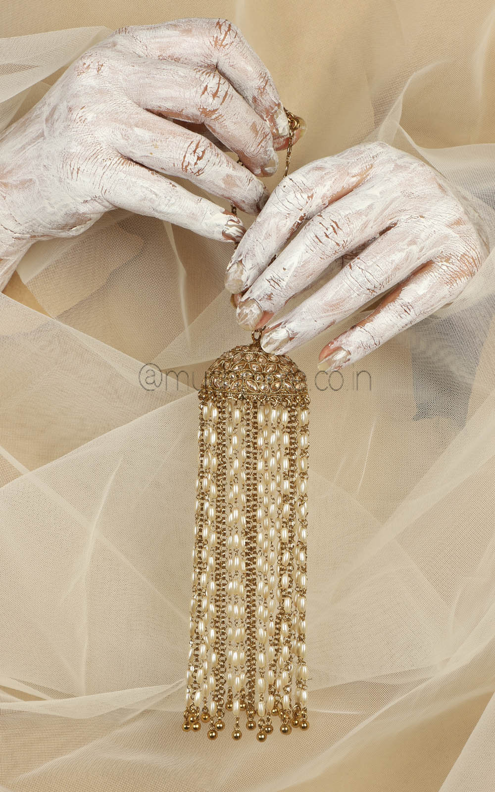 Light Weight Rice Pearl Designer Bridal Kaleeras Kalire