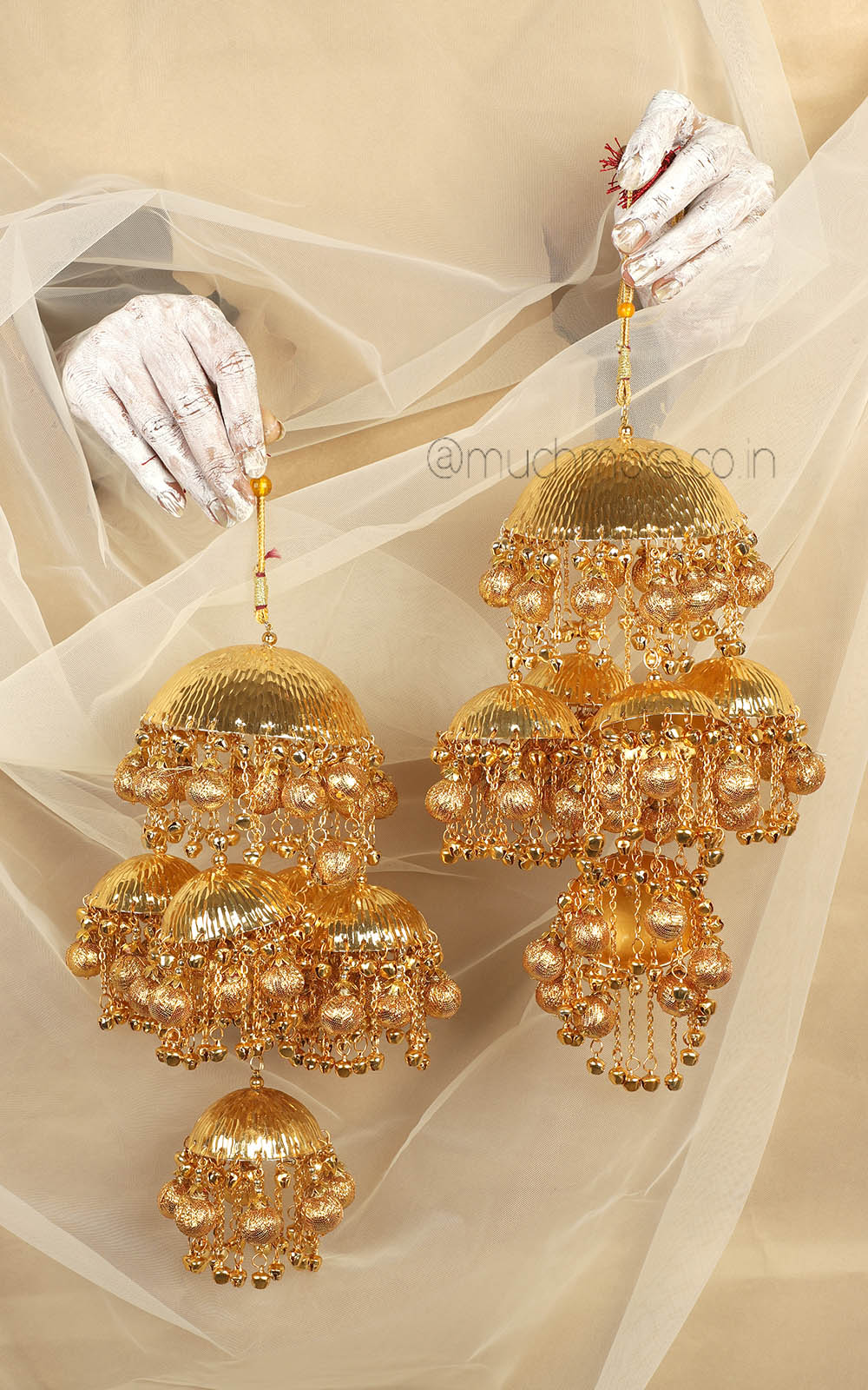 Yellow Gold Polish Without Pearl Kaleeras For Brides