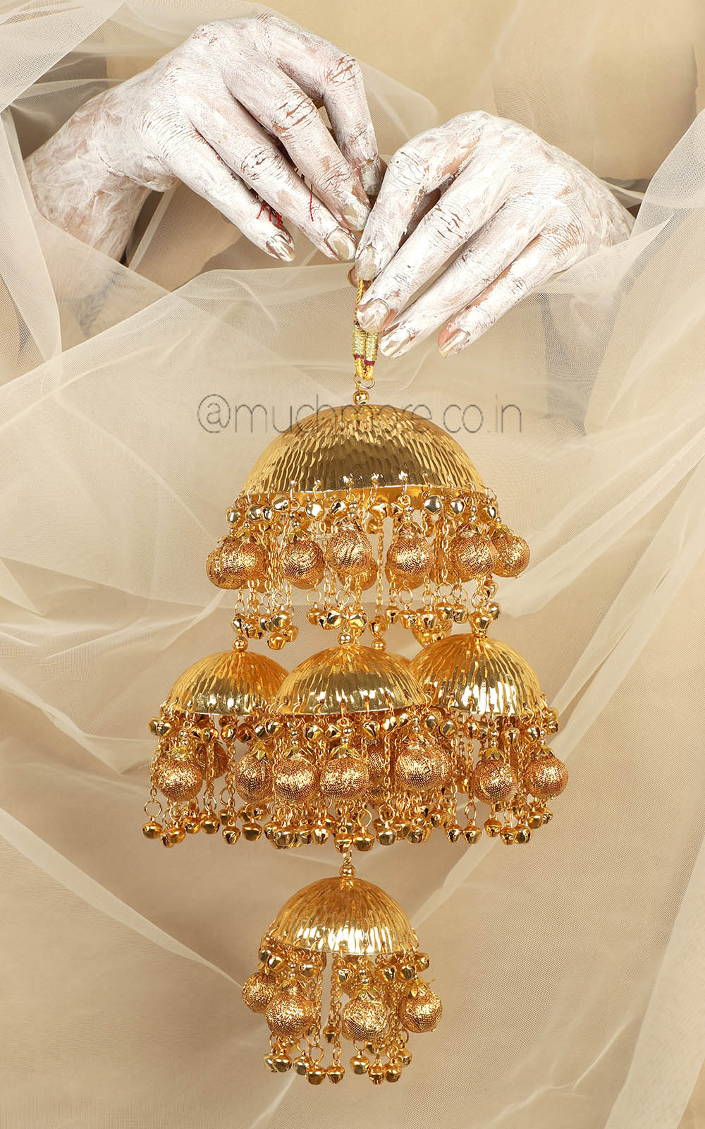 Yellow Gold Polish Without Pearl Kaleeras For Brides
