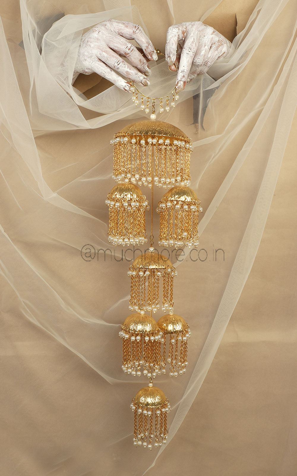 Punjabi Gold Polish Traditional Long Kaleera For bride To Be