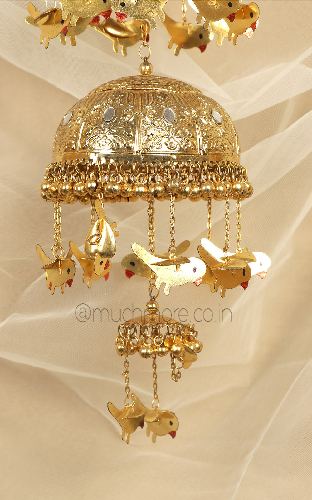 Bird Charm Hanging Gold Polish Heavy Kaleers At Much More