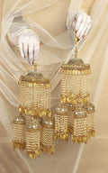 Pearl Hanging Gold Polish Light Weight Bridal Kaleeras
