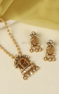 Gold Polish Ganesha Pendant With Kundan For Women