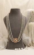 Pearl Mala With Polki Brooch In Middle Buy Online