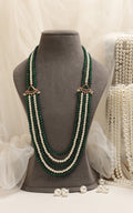 Shop Now Pearl With Emerald Beads Long Mala For Groom