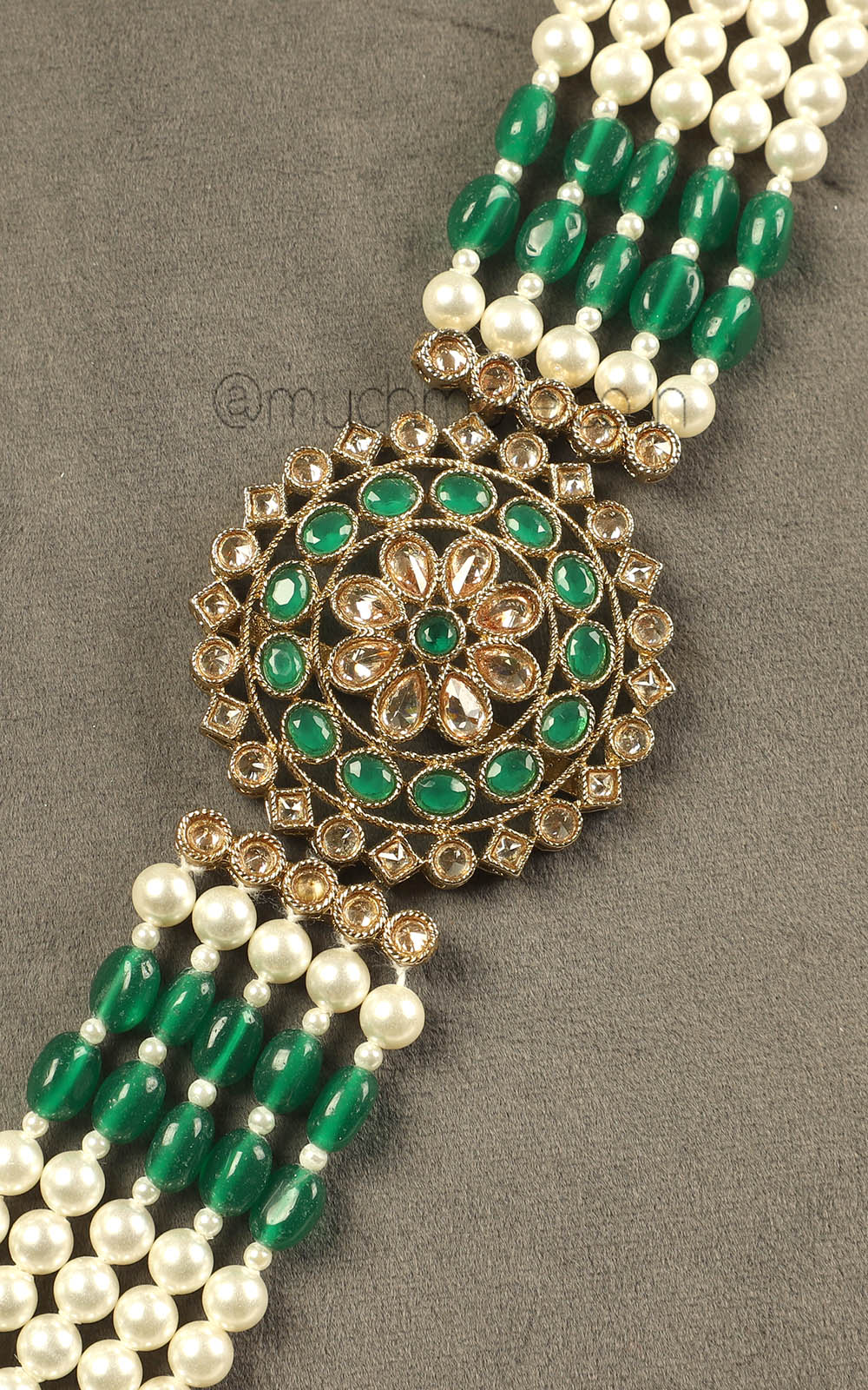 Emerald Green Pearl Mala For Groom Buy Online