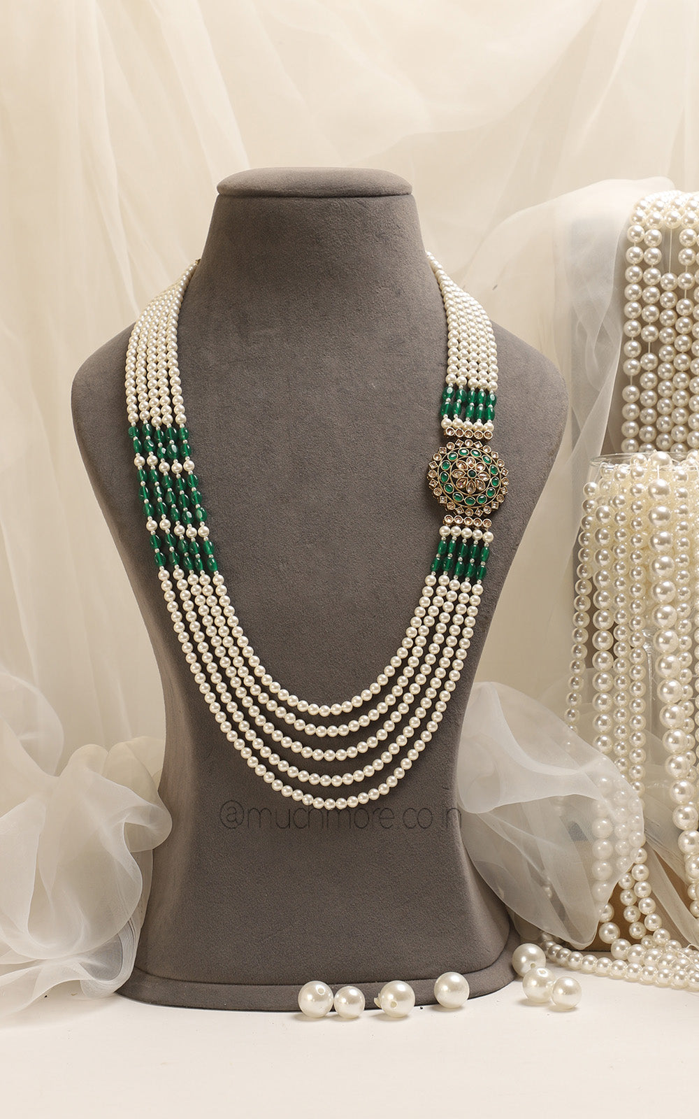 Emerald Green Pearl Mala For Groom Buy Online