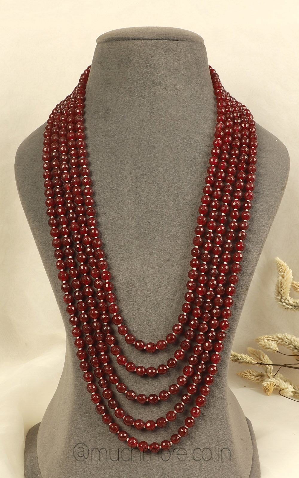 Ruby Long Buy At Much More Long Ruby Sherwani Mala For Groom – Much-More