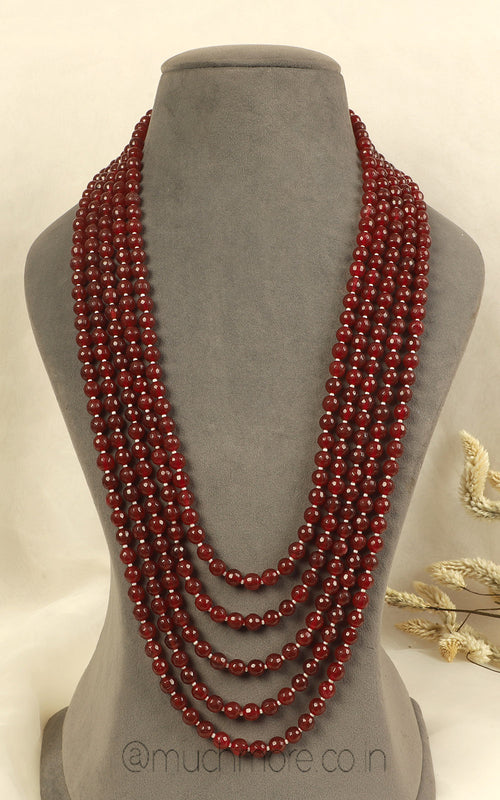 Buy At Much More Long Ruby Sherwani Mala For Groom