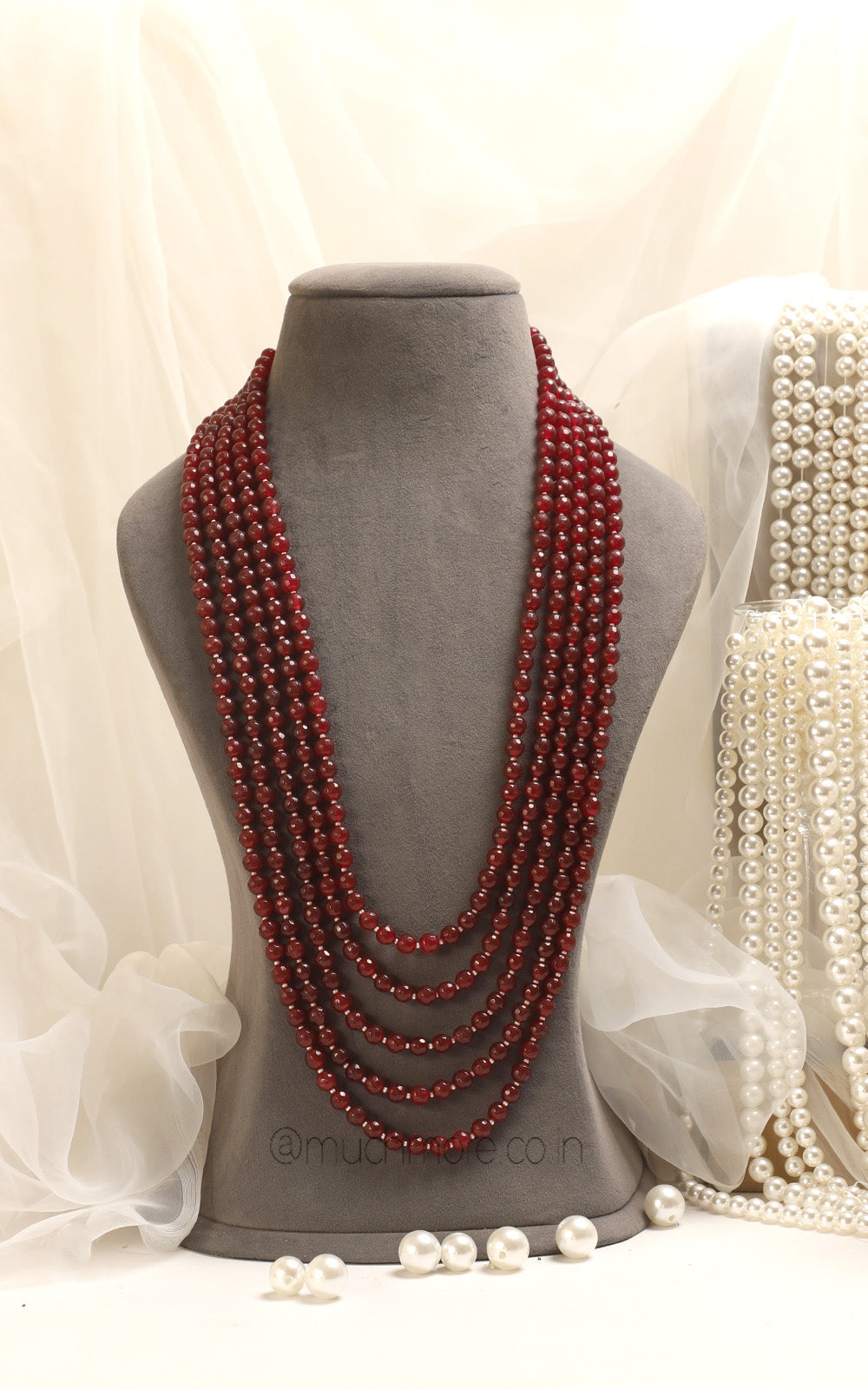 Buy At Much More Long Ruby Sherwani Mala For Groom